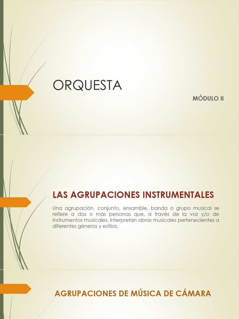 ORQUESTA - Agrupaciones Instrumentales | PDF | Orquestas | Instrumentos ...