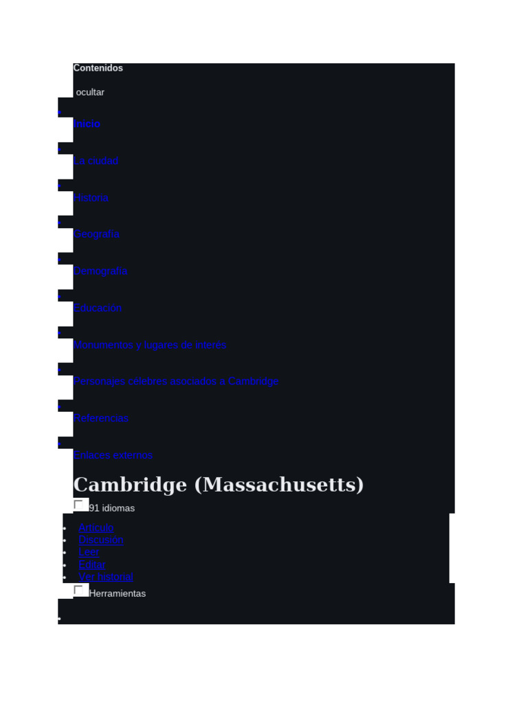 Historia y datos de Cambridge, MA | PDF
