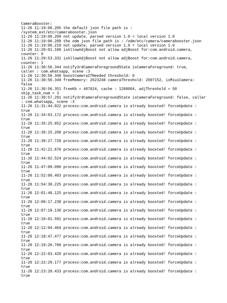 CameraBooster JSON File Logs | PDF | Computing | Software Engineering