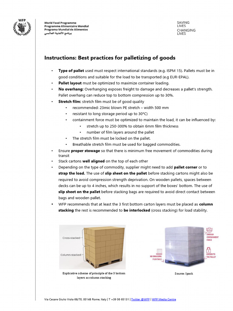 Best Practices for Palletizing Goods | PDF