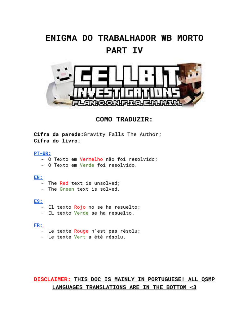 ENIGMA DO TRABALHADOR WB MORTO PART IV - Discord Do Cellbit Ataca ...