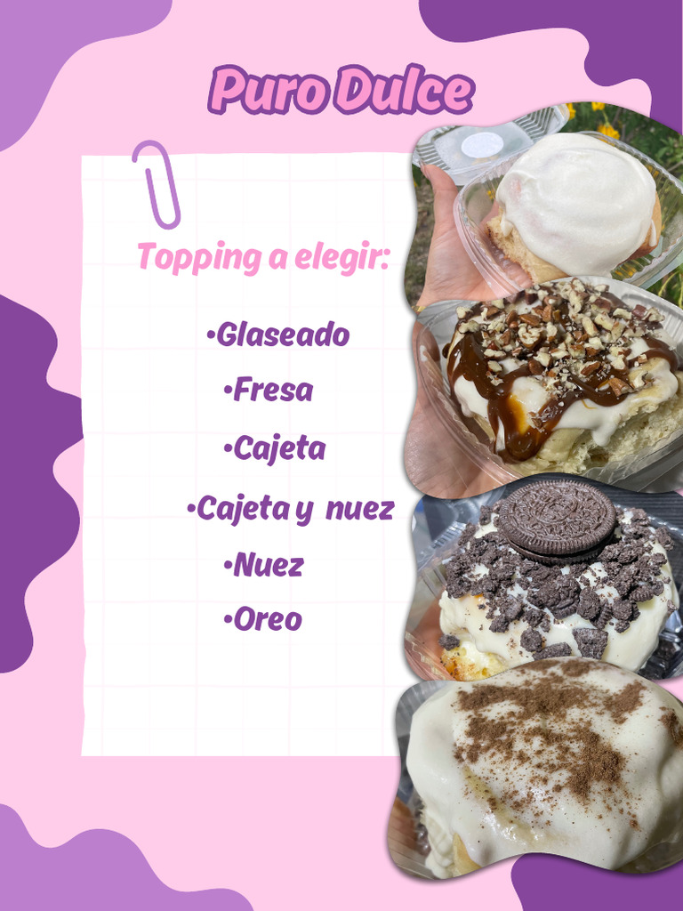 Menú Cafetería Orgánico Rosa y Morado PDF | PDF