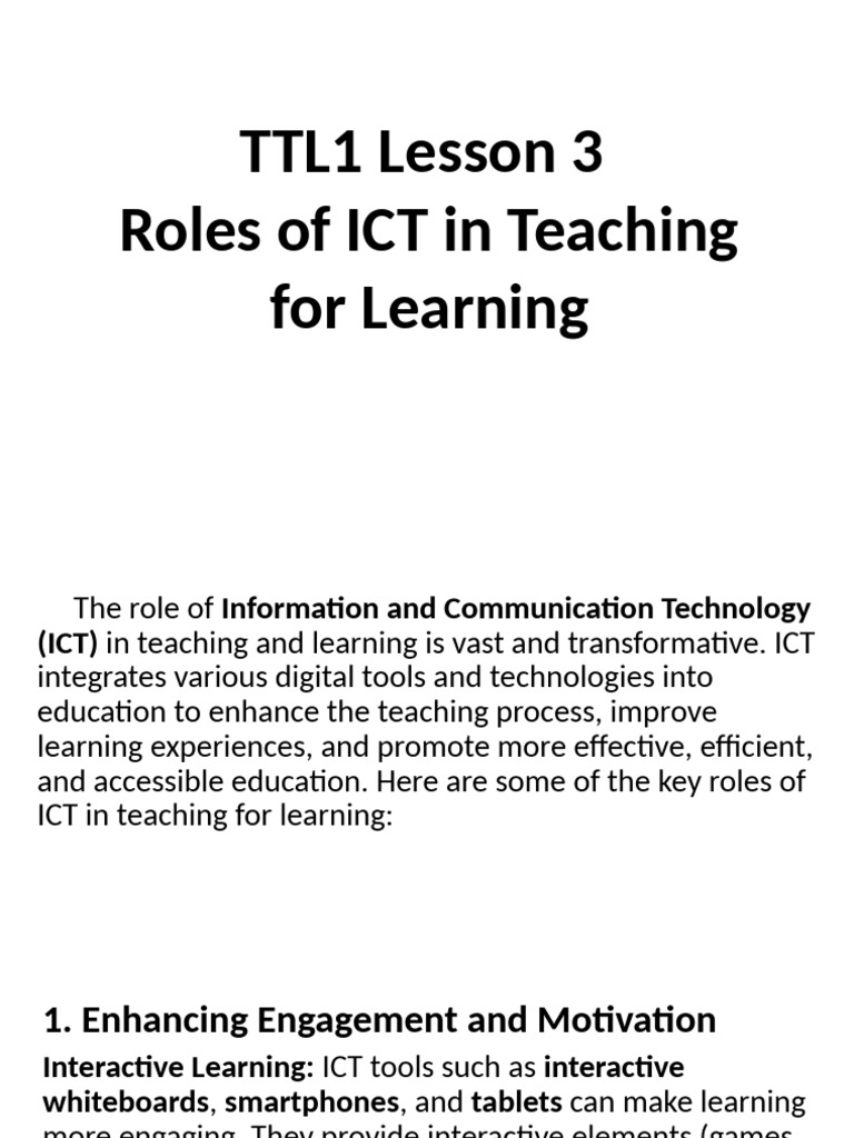 ICT's Transformative Role in Education | PDF | Educational Technology ...