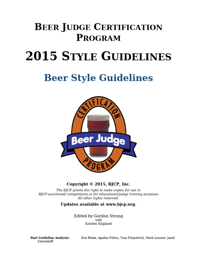 2015 Guidelines Beer | PDF | Beer | Ale