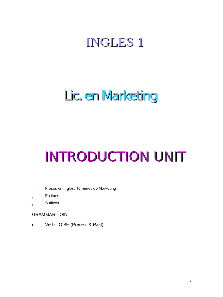 MARKETING Introduction Unit | PDF | Adjective | Adverb