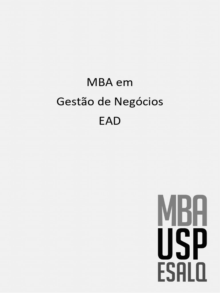 MBA EAD em Gestão de Negócios | PDF | Cadeia de suprimentos | Gestão de ...