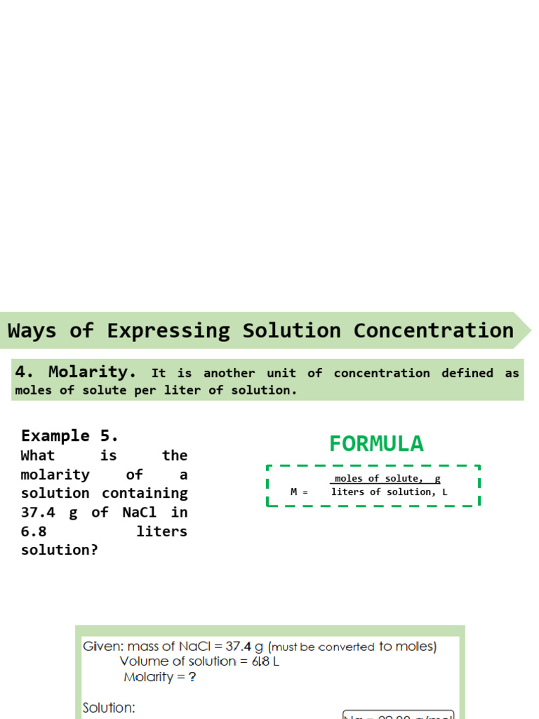 Solution Concentration Molal Molar Mole Fraction | PDF