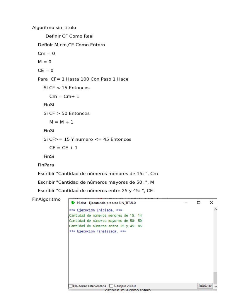 Algoritmo Si1 | PDF