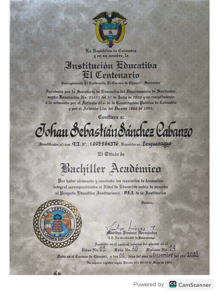 Título de Bachiller | PDF