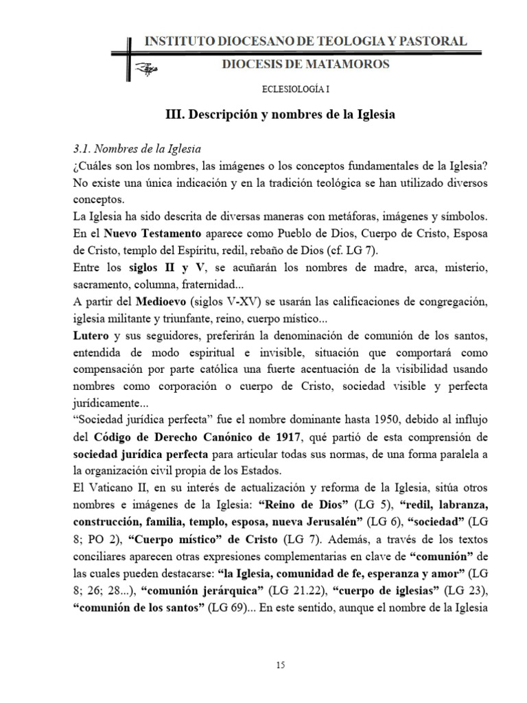 Nombres y conceptos de la Iglesia | PDF | Sacramentos | eucaristía
