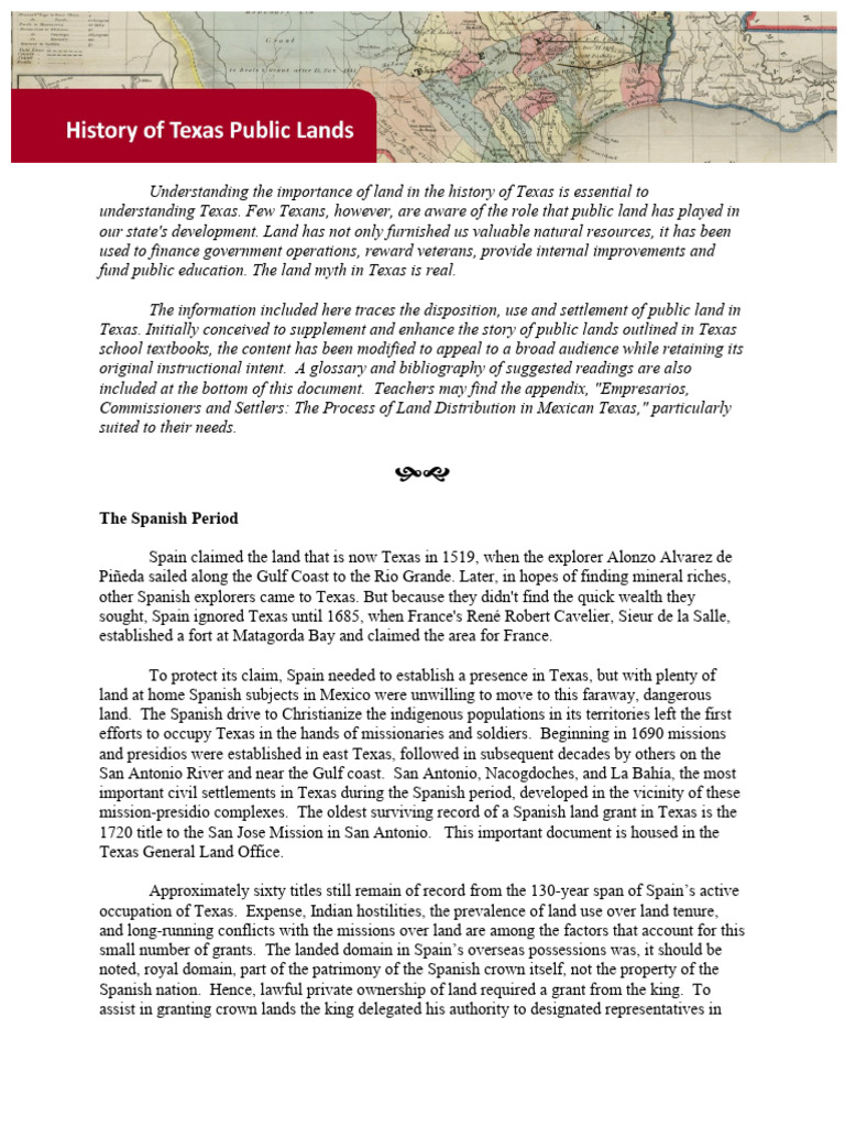 Texas Public Land History Explained | PDF | Mexican Texas | Texas