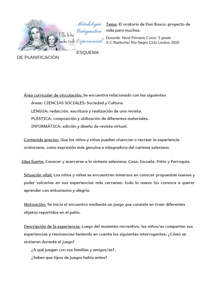 Experiencia Oratoriana En 5 Grado Pdf Escuelas