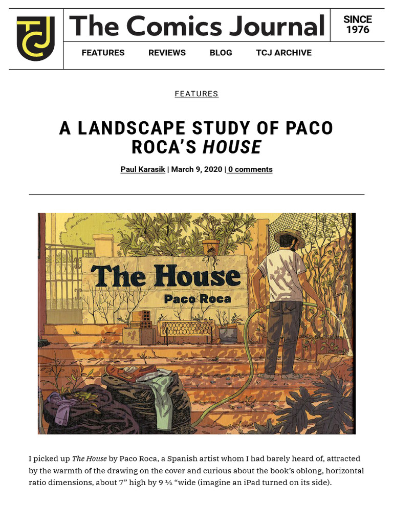 A Landscape Study of Paco Roca's House - The Comics Journal | PDF