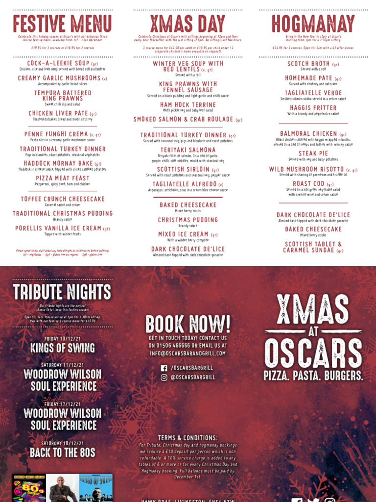 Festive Menu November 2021 | PDF | Food And Drink Preparation | Cuisine