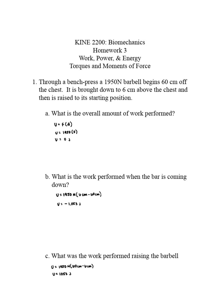 Homework+3+-+Work%2C+Power%2C+%26+Energy+and+Torque | PDF | Classical ...