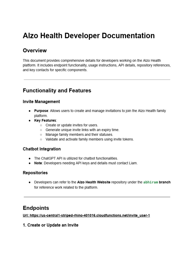 Alzo Health Developer Documentation | PDF | Internet | Software Engineering