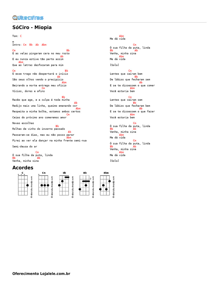 Cifras para Ukulele: Guia Completa | PDF