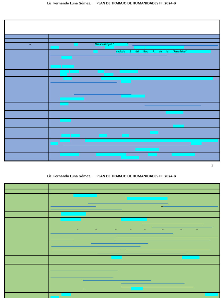 Plan de Trabajo Humanidades III 2024-B | PDF | Metafísica