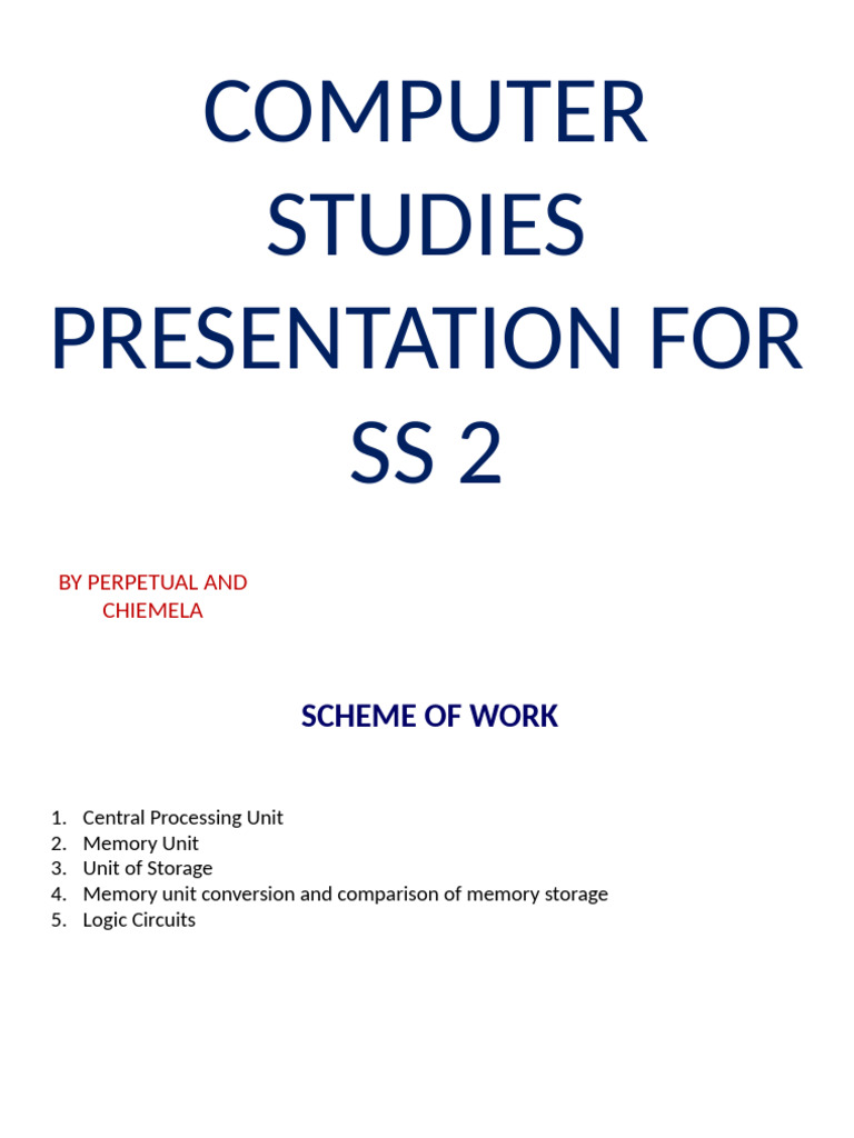 SS2 Work | PDF