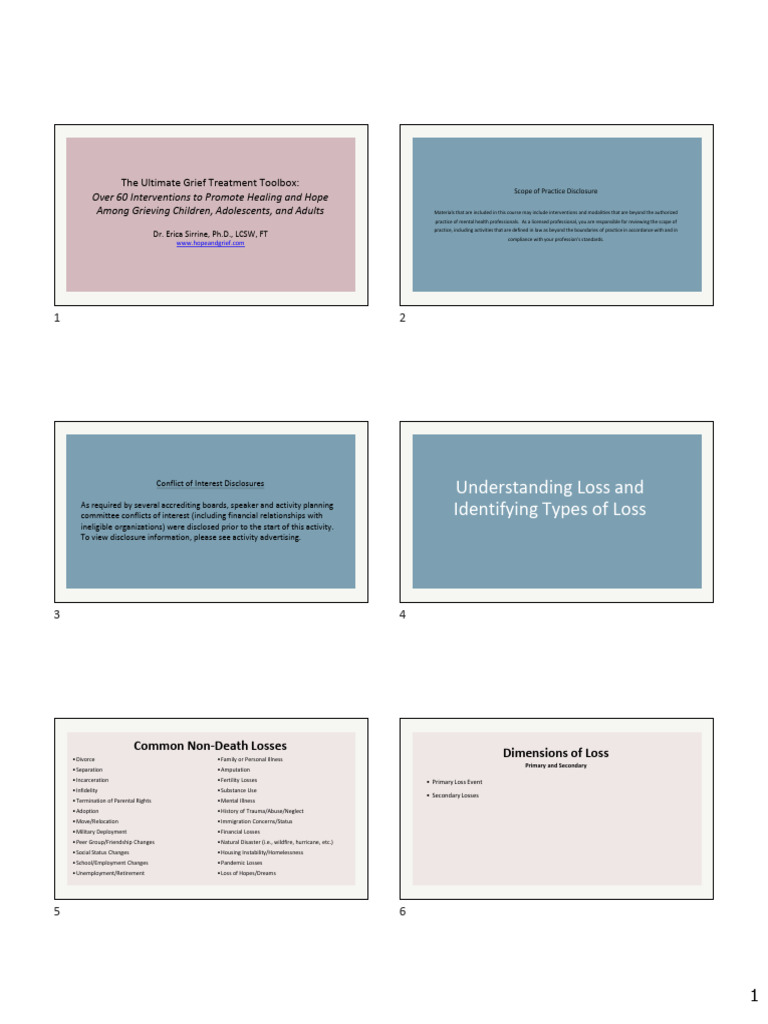 Grief Management Techniques Overview | PDF | Grief | Attachment Theory