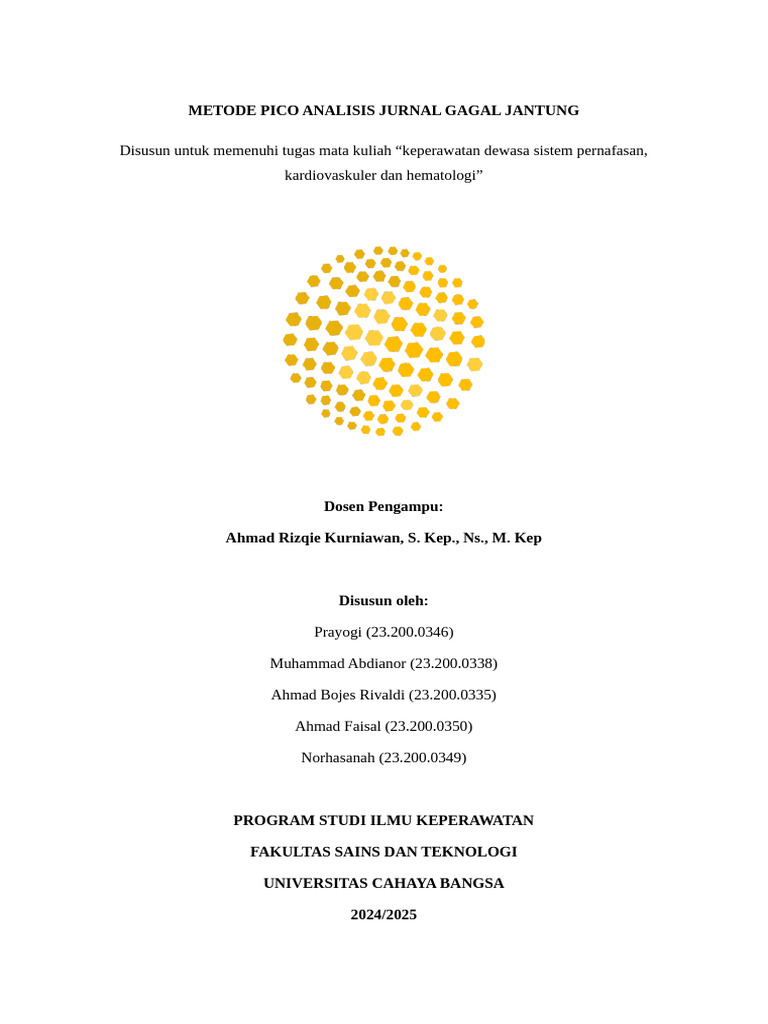 Metode PICO Analisis Jurnal Gagal Jantung Kel.2 | PDF