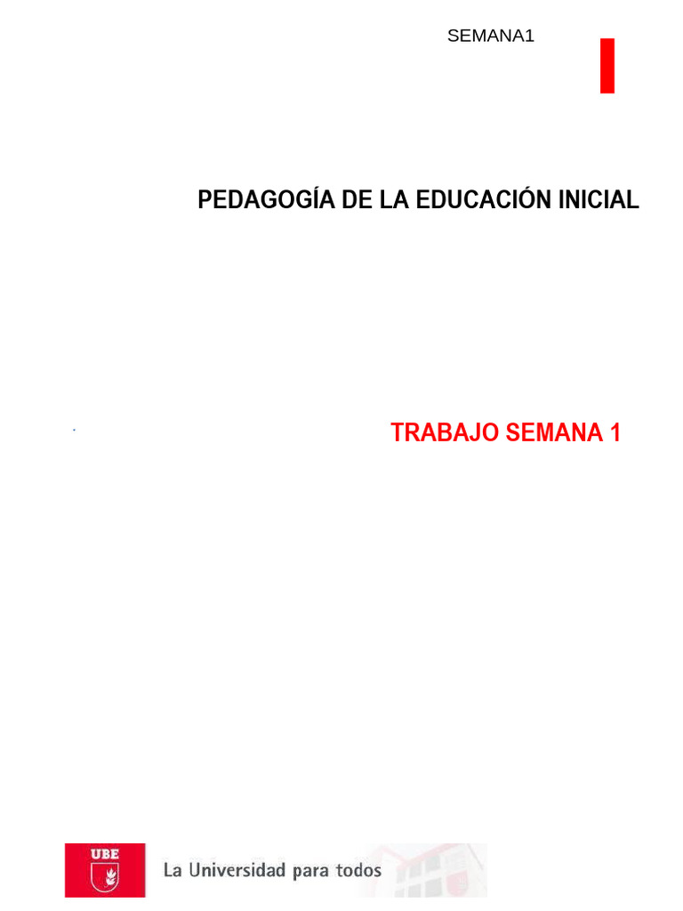 Tarea Semana 1 | PDF | Educación de la primera infancia | Aprendizaje