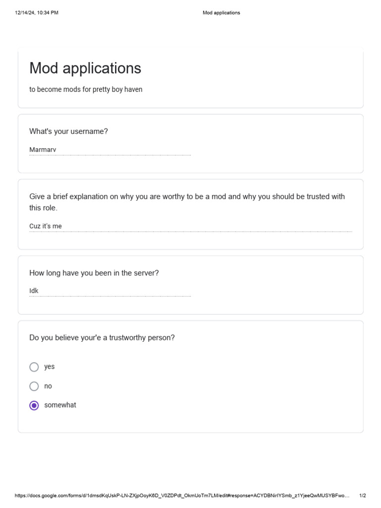 Mod Application Guidelines | PDF