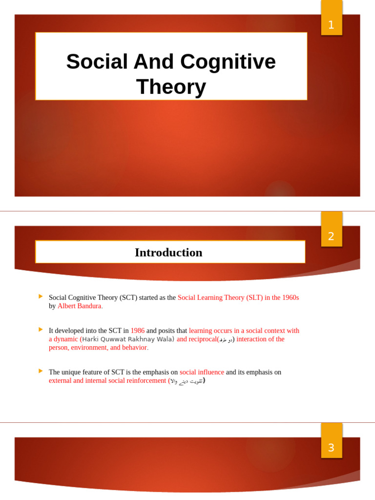 Social Cognitive Theory Overview | PDF | Behavior | Cognitive Psychology
