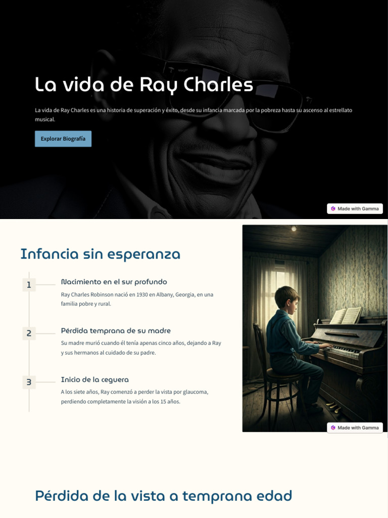 Biografía de Ray Charles Superación y Éxito PDF Musica Popular