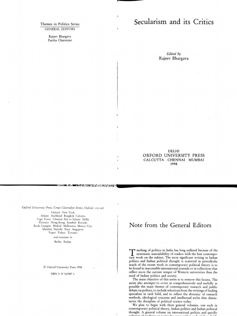 Modos Del Secularismo - Charles Taylor - 1998 | PDF