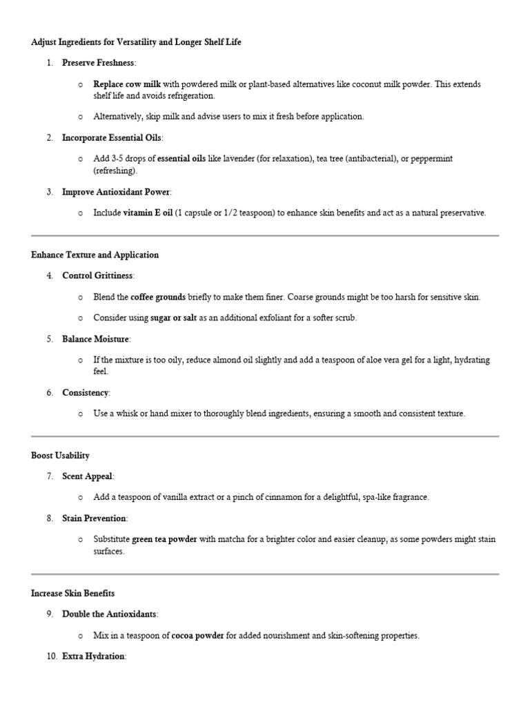 Adjust Ingredients For Versatility and Longer Shelf Life | PDF ...
