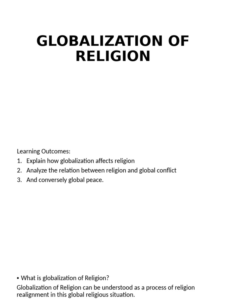 Globalization of Religion TCW | PDF | Globalization | Postmodernism
