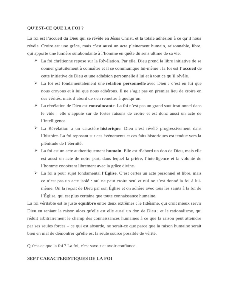 Comprendre la foi chrétienne | PDF | Foi | Dieu