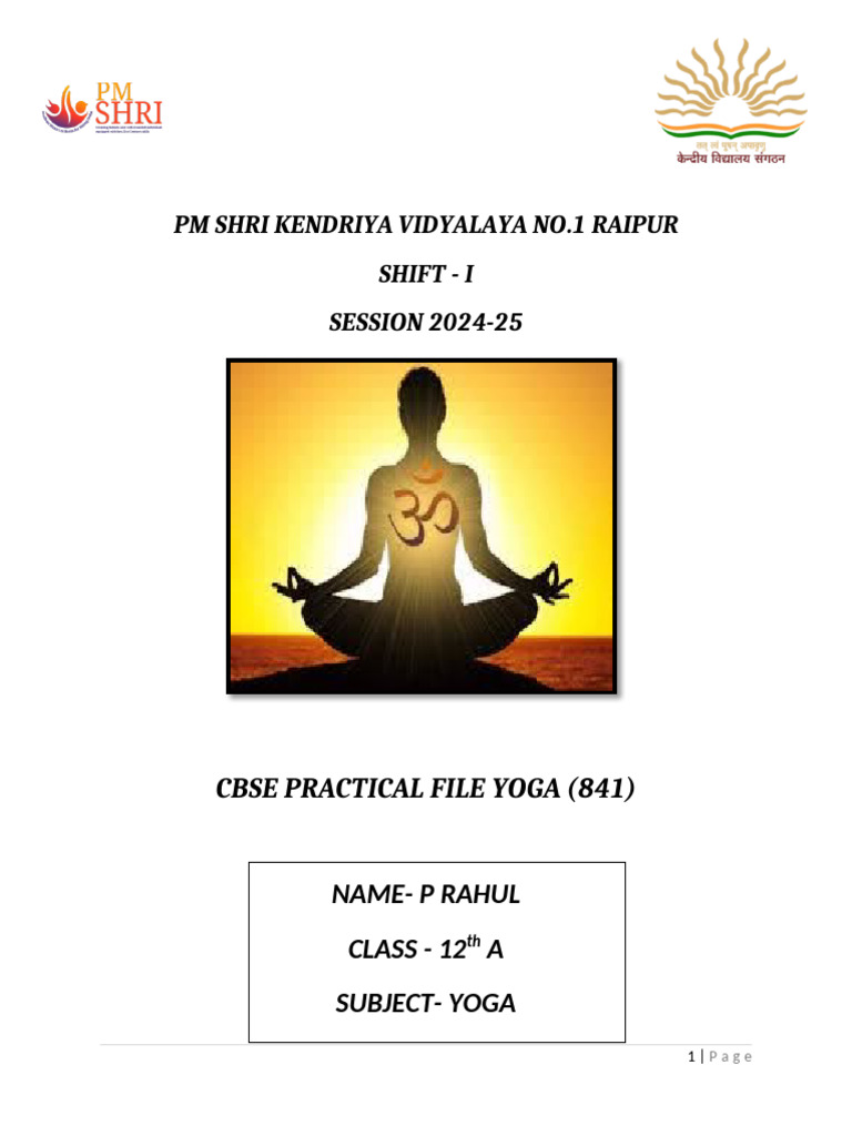 Class 12 Yoga Project: Ashtanga Yoga | PDF | Yoga | Asana
