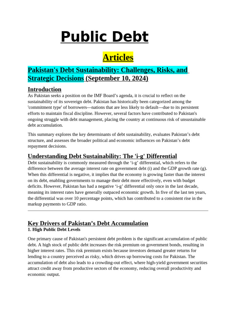 Public Debt | PDF | Cost Of Living | Government Debt