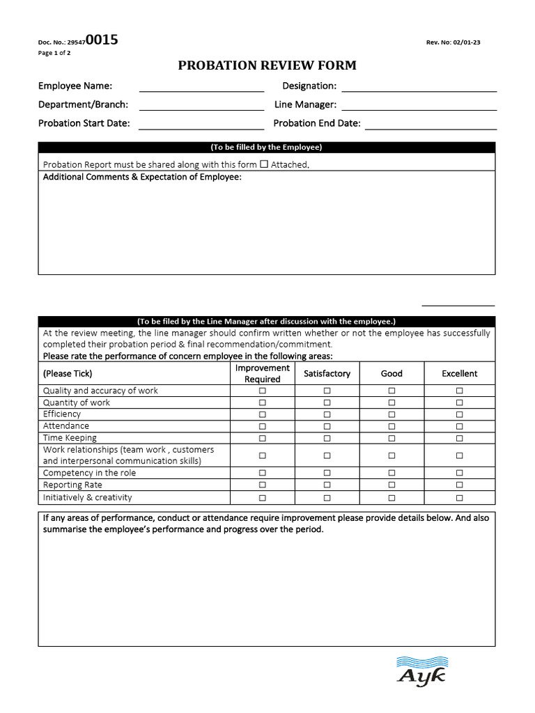 Probation Review M.Aamer | PDF | Employment | Business