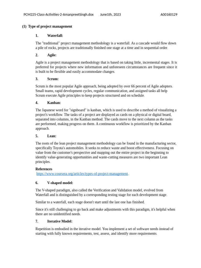 PCM225 Class Activities 2 AmanpreetSingh - Dox | PDF | Software ...