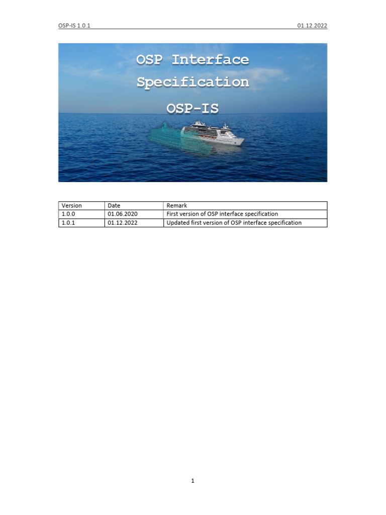 OSP Interface Specification OSP-IS | PDF | Xml Schema | Conceptual Model