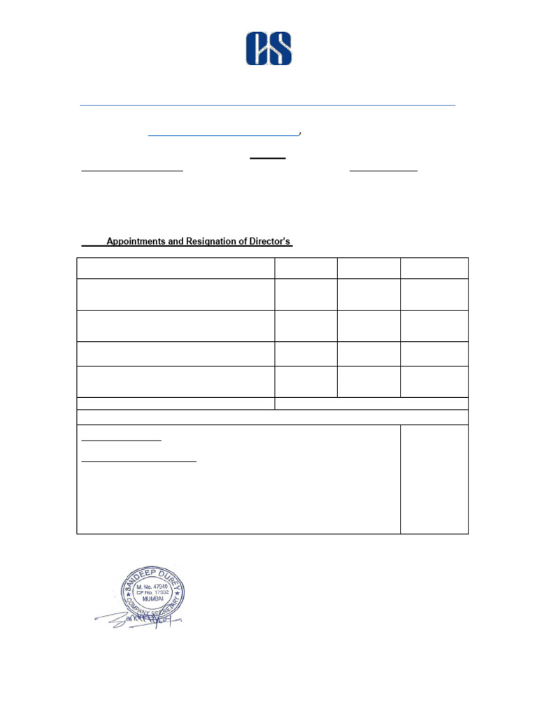 Invoice for Company Secretarial Services | PDF