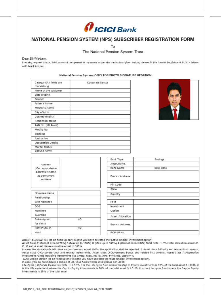 NPS Subscriber Registration Form Guide | PDF | Taxes
