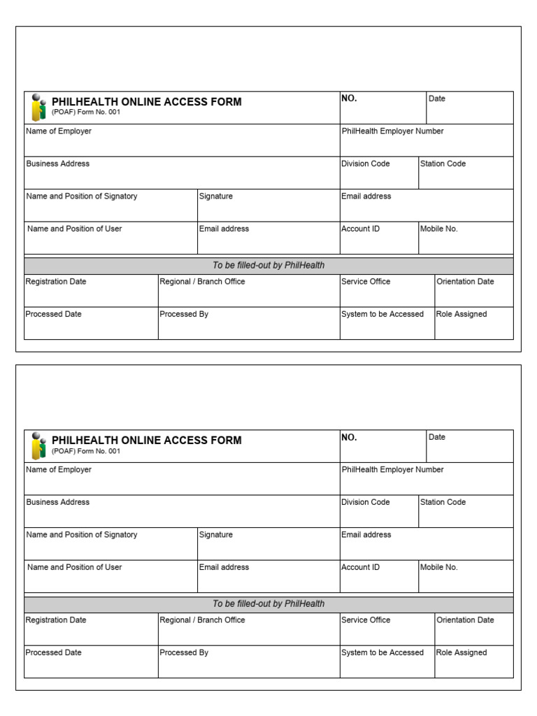 PhilHealth POAF Form No. 001 | PDF