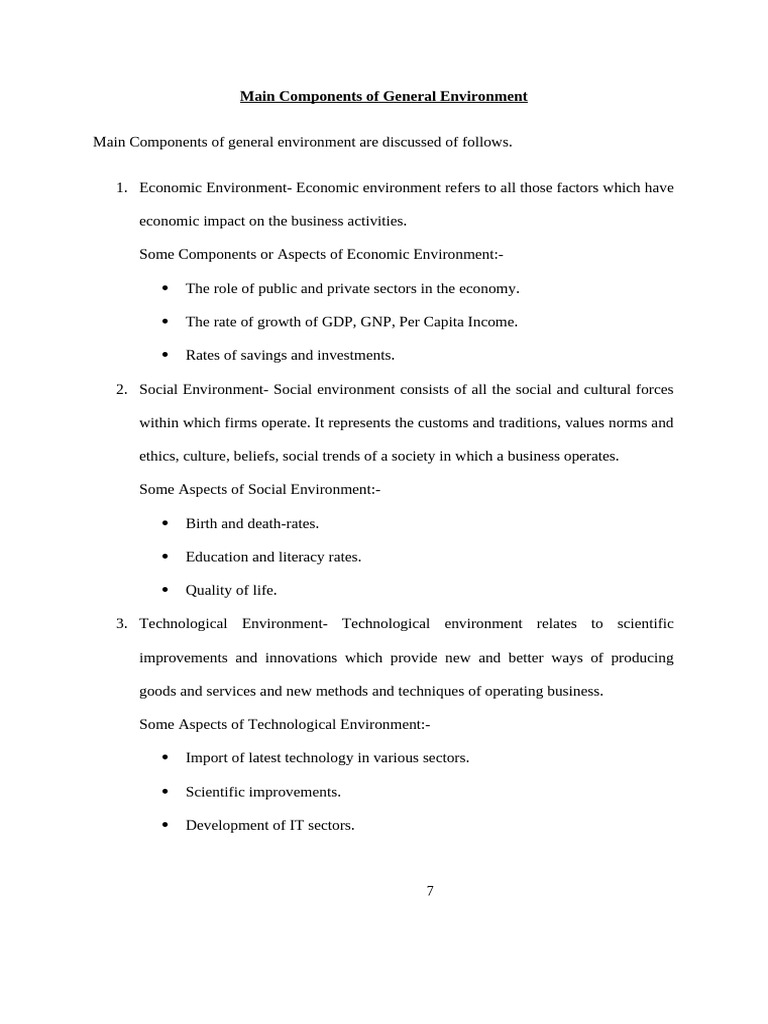 7main Components of General Environment BSM | PDF