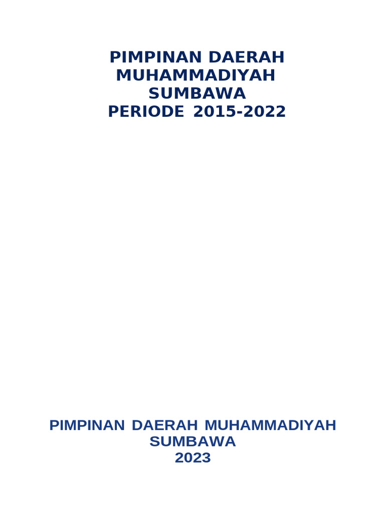 Laporan PDM Muhammadiyah Sumbawa 2023 | PDF