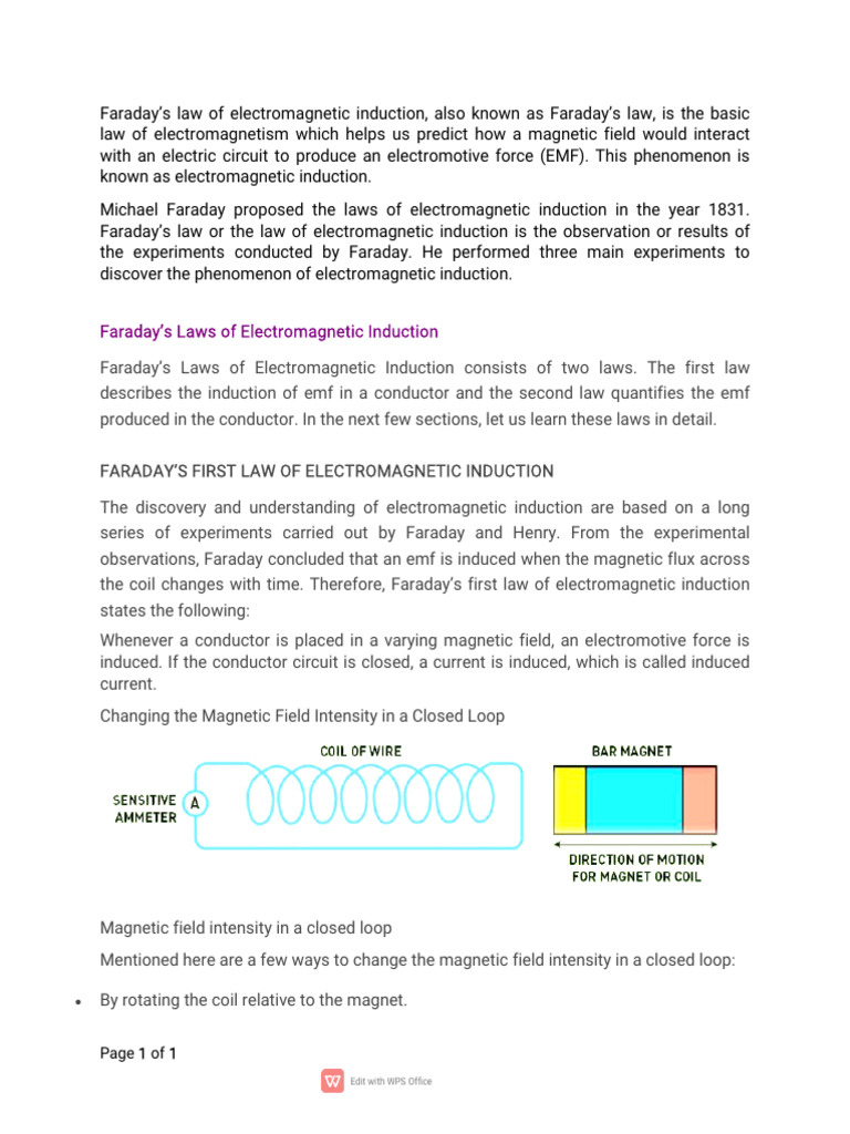 Faraday Assignment by ABY Updated | PDF | Materials | Electrical Phenomena