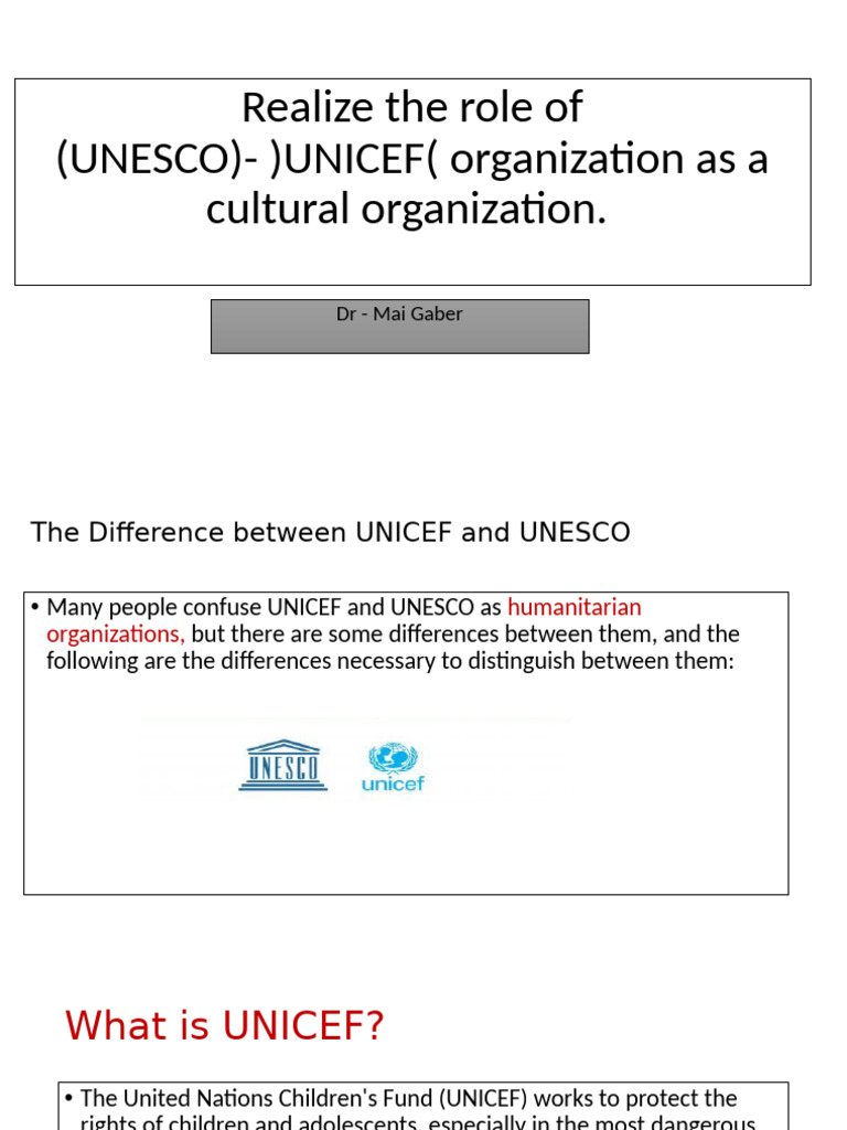 Realize the Role of (UNESCO) | PDF | Unesco | Unicef