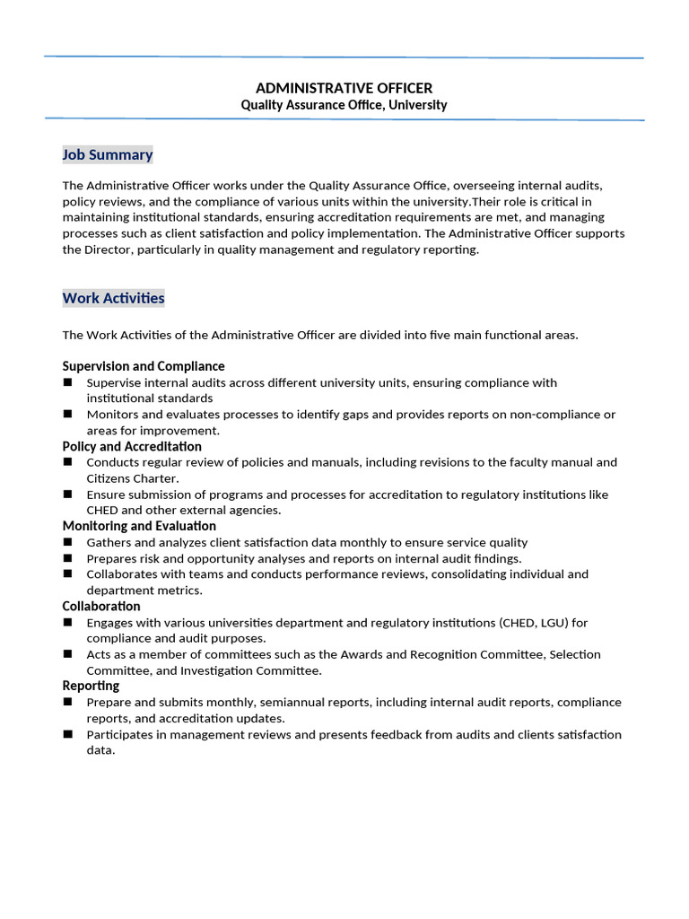 Job Descripttion | PDF