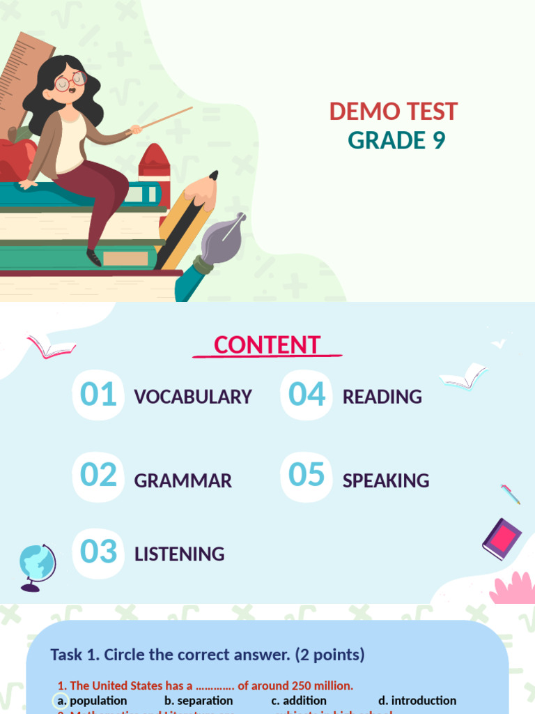 Demo Test - Grade 9 | PDF | Mount Everest