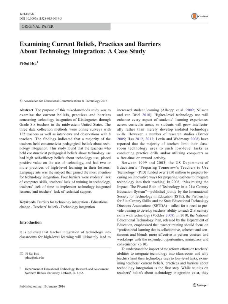 Technology Integration in Education | PDF | Teachers | Educational ...