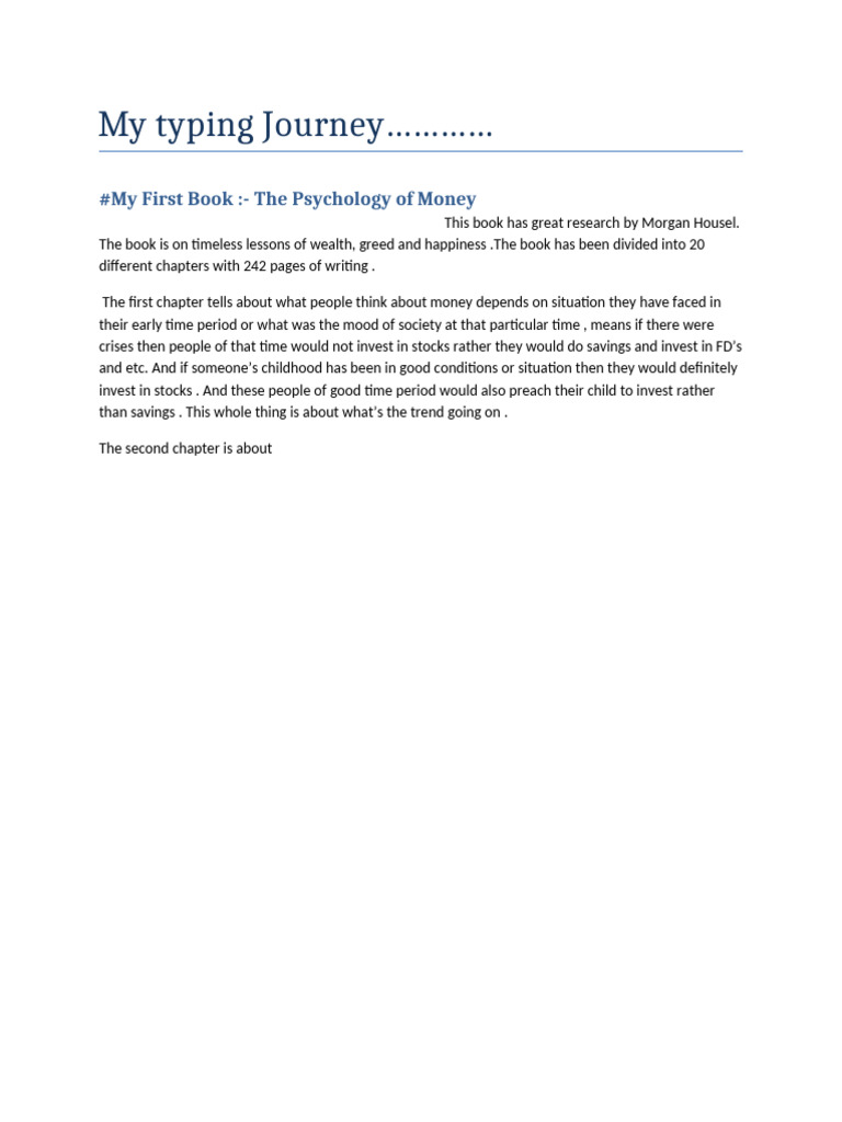 My Typing Journey | PDF