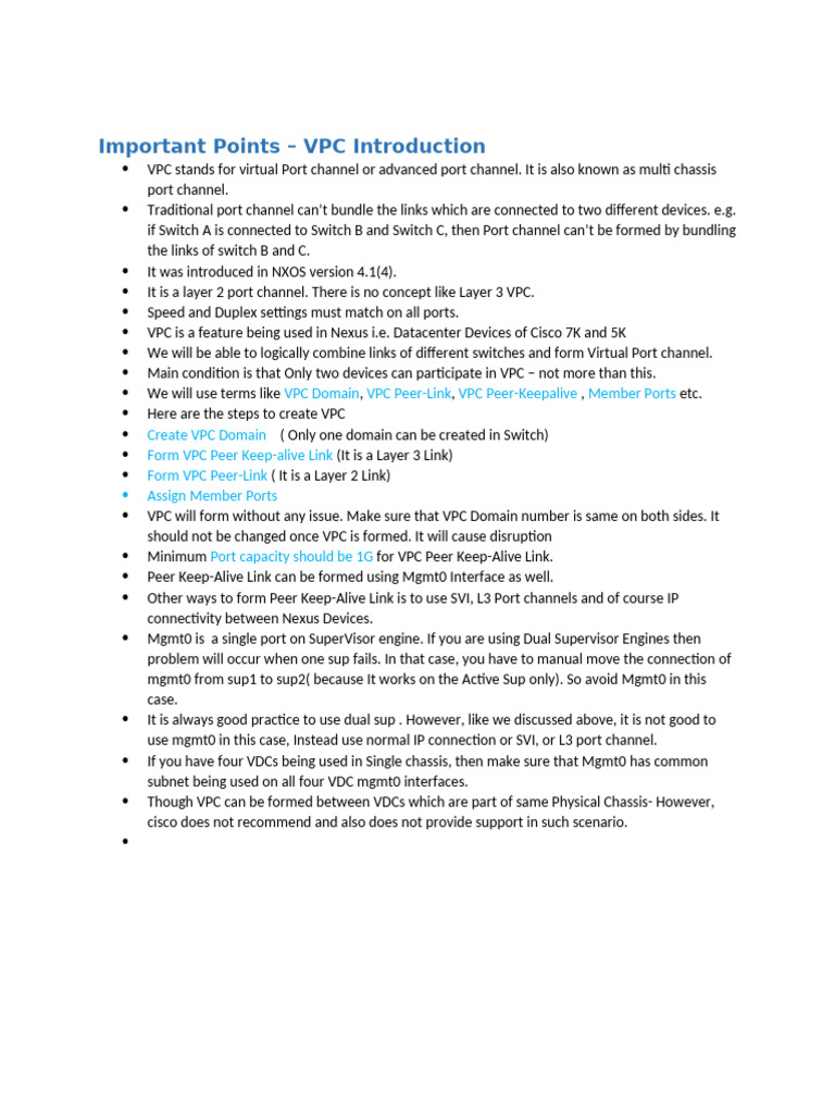 P16.+Important+Points+–+VPC+Introduction+ | PDF